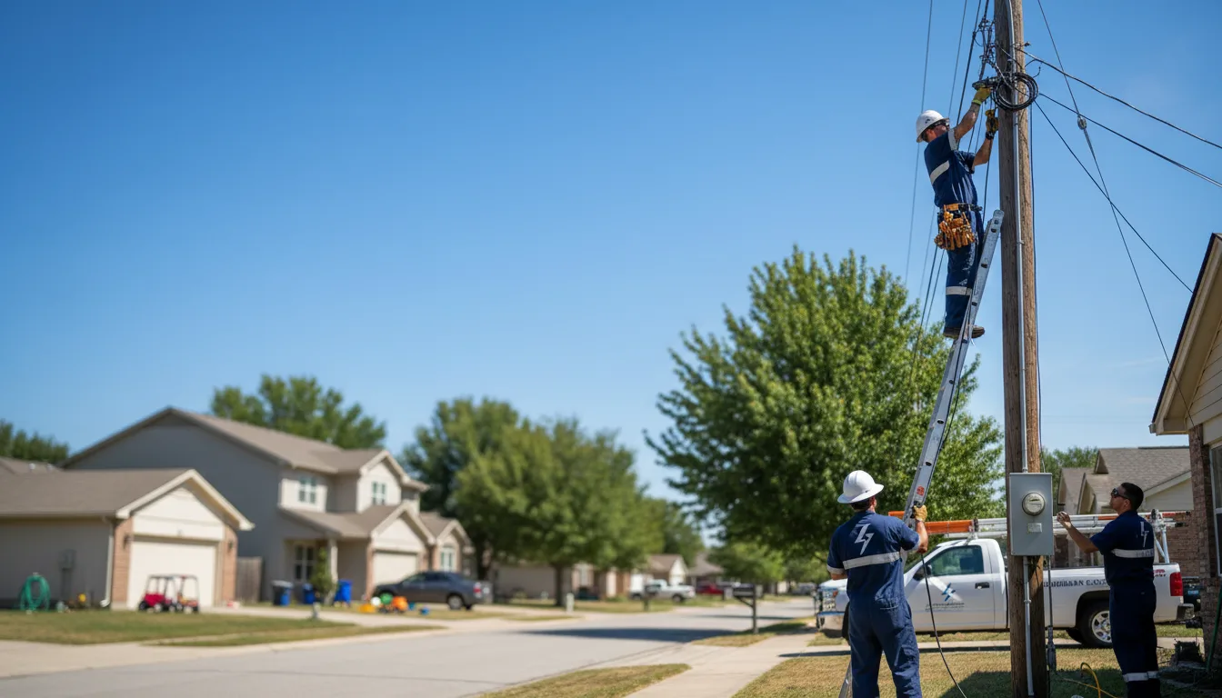 Residential electrician providing installation services in Hawley, TX